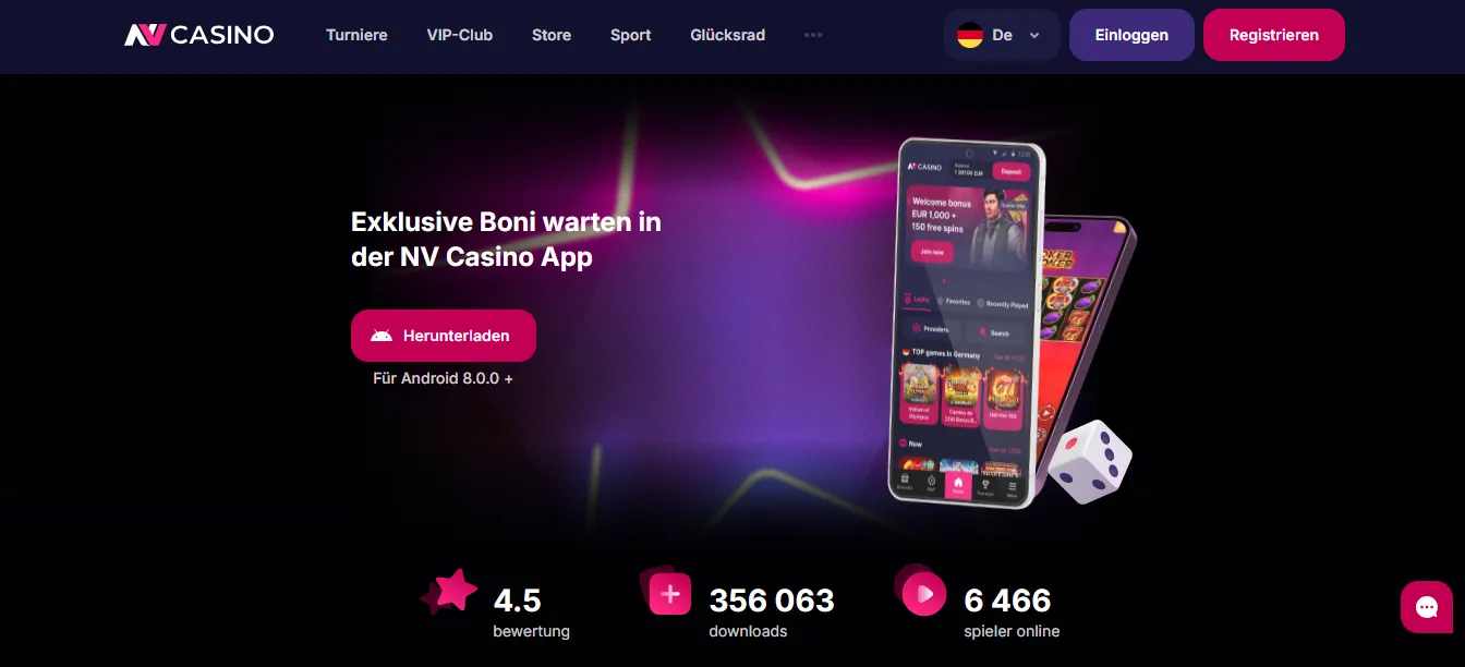 Bonusse und Promotionen in der NV Casino App
